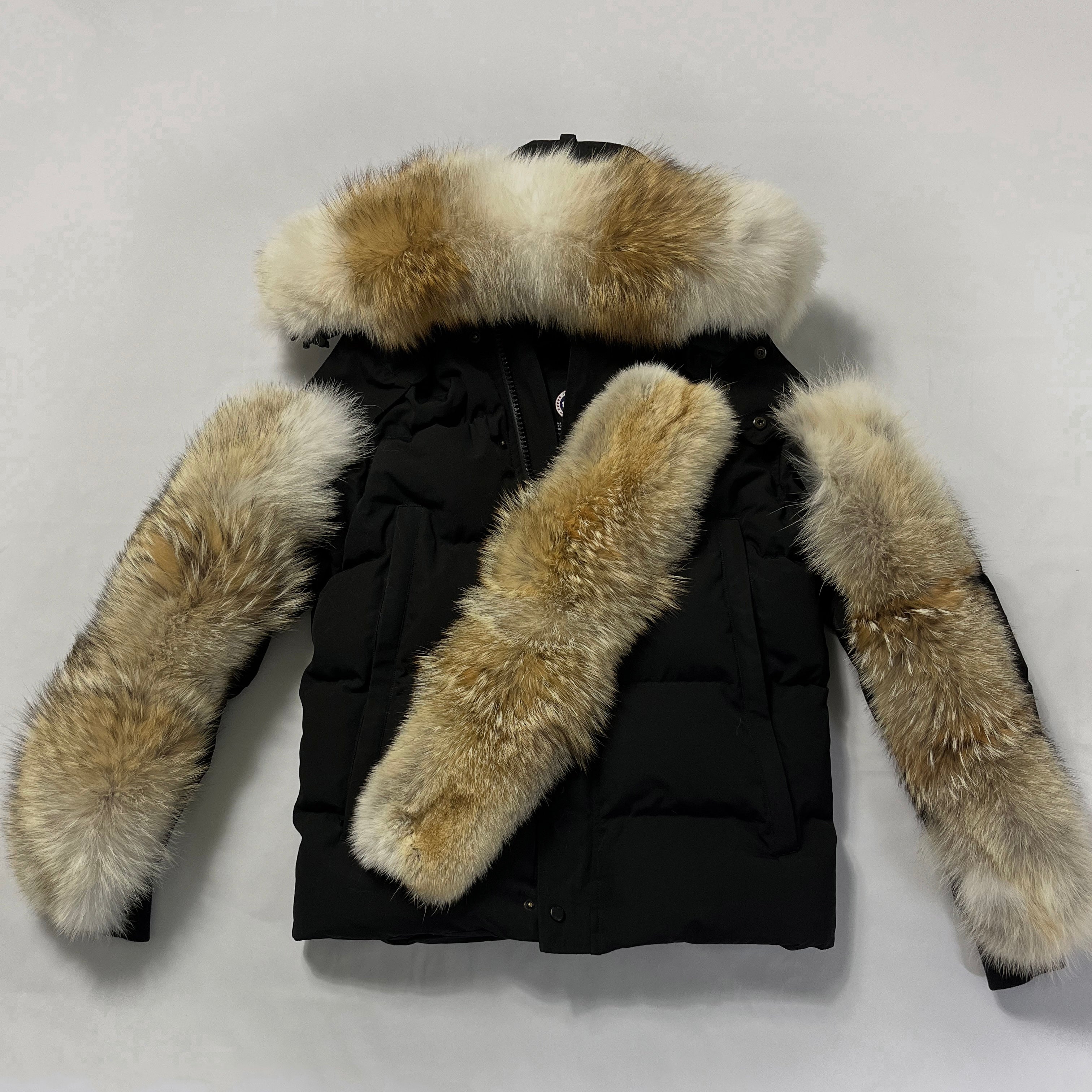 Canada Goose jackets with multiple coyote fur hood replacement trims in different colors