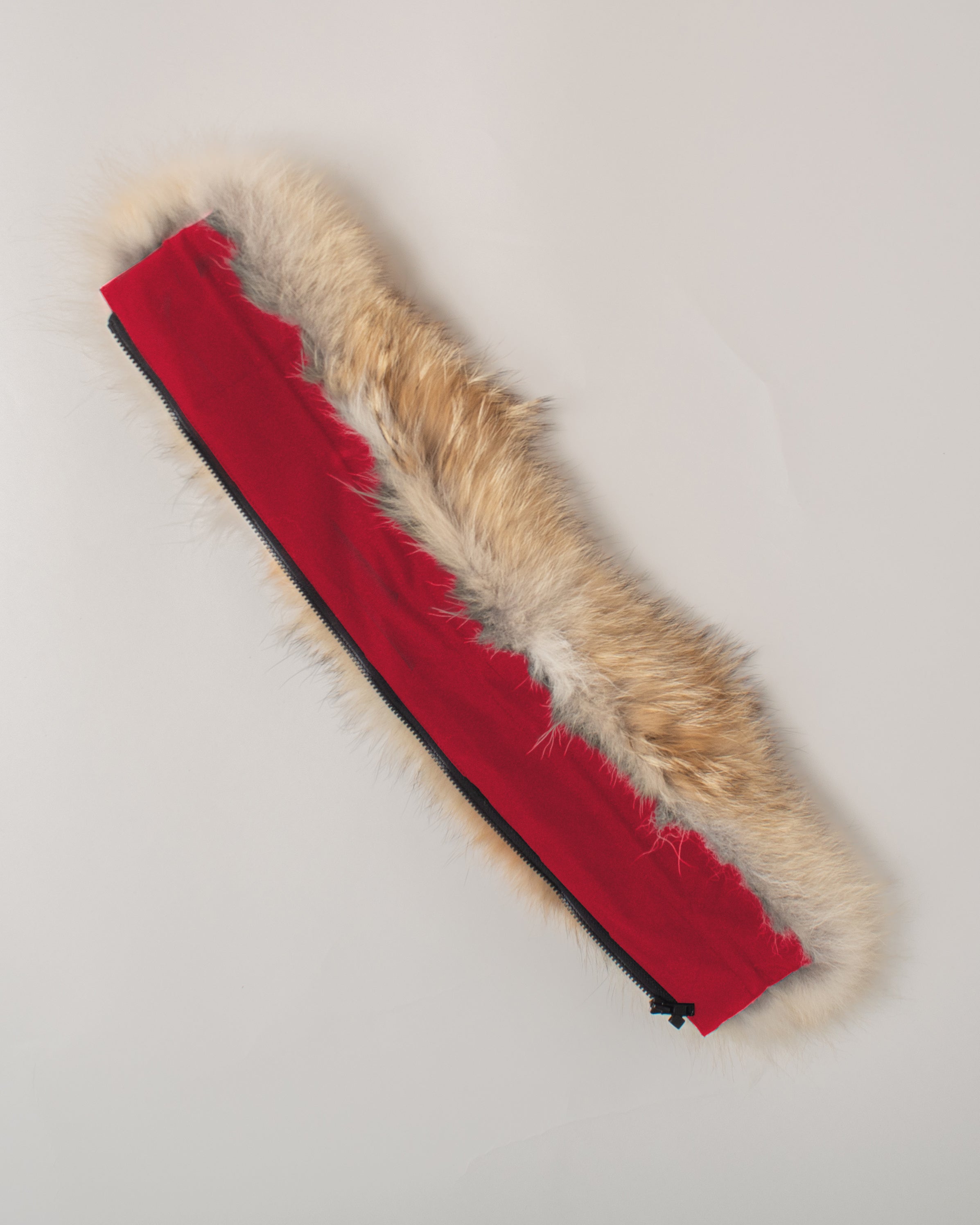 Coyote fur red trim compatible with parka hood